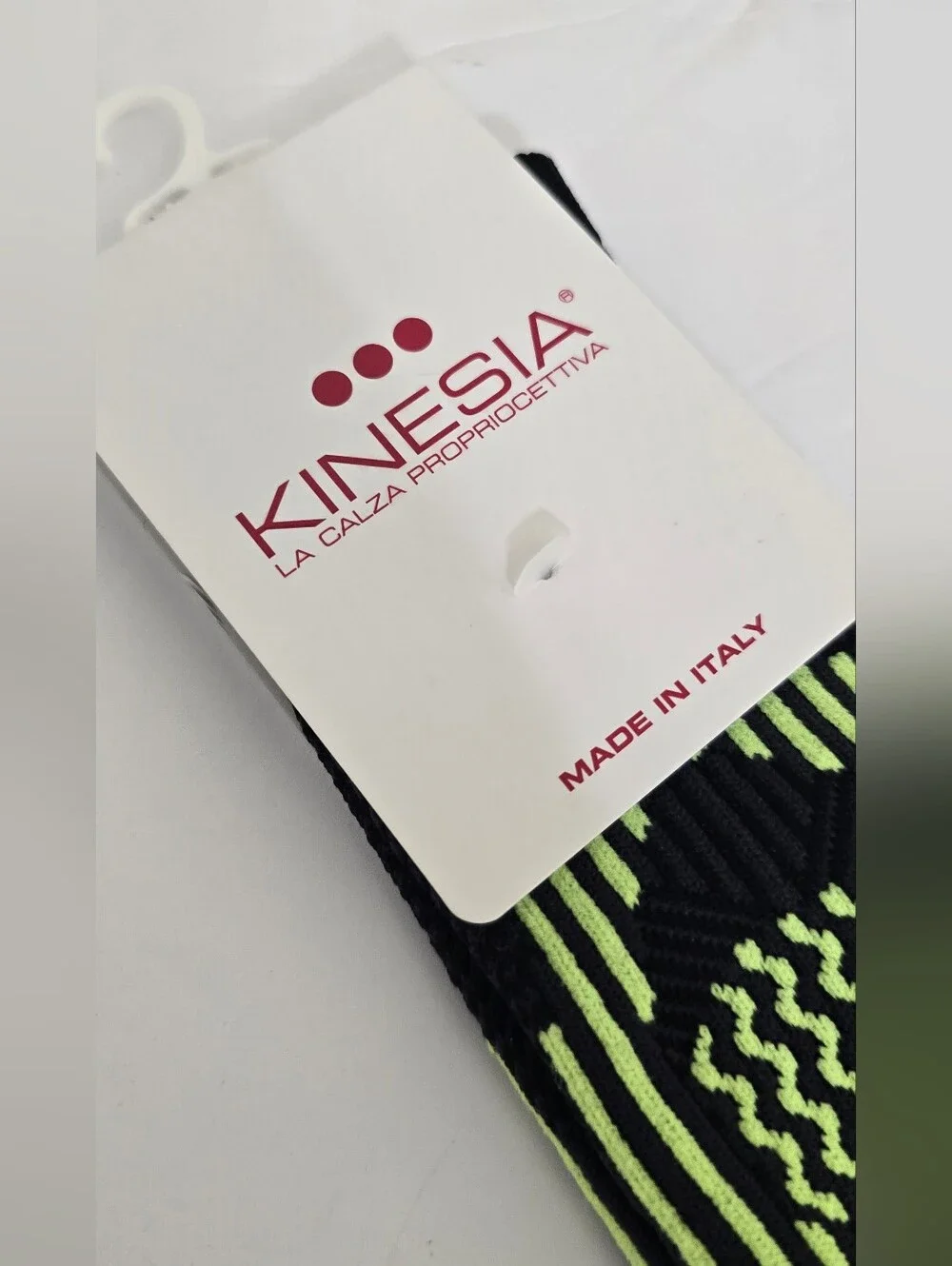 brand new KINESIA k901 Gymnastics Compression Half Socks OS Black Stripes Italy